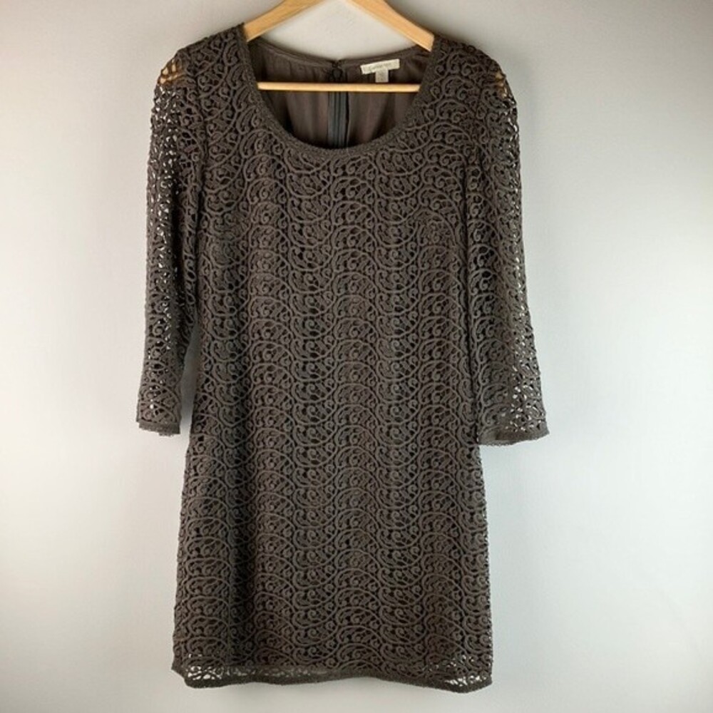 Garnet Hill women’s lace crochet overlay dress size 2 lined